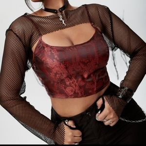 Plus size fishnet sleeves